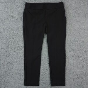 Ann Taylor Pants Womens 6P Black Side Zip Taper Leg Seamed Stretch Career Office